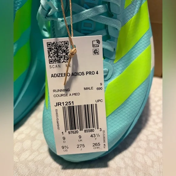 Adidas Adizero Adios Pro 4 Running Mens 9.5 NWT - Picture 3 of 8